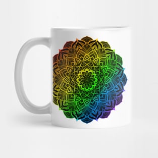 Gay Pride Rainbow Striped Mandala Mug